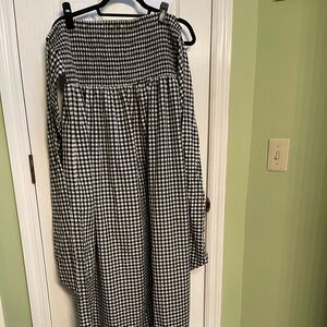 Gingham strapless maxi dress